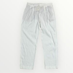 VINCE Linen Classic White Cropped Crop Pants 8 Designer Work Vacation Timeless